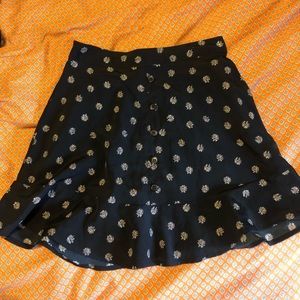 Urban outfitters black floral mini skirt